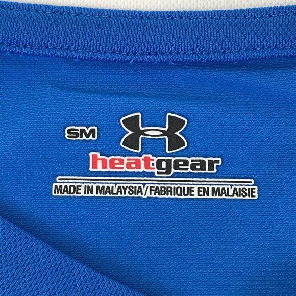 Under Armour MPZ 1 Long Sleeve Shirt Men's Small Padded Elbow Heat Gear Blue - Picture 9 of 12